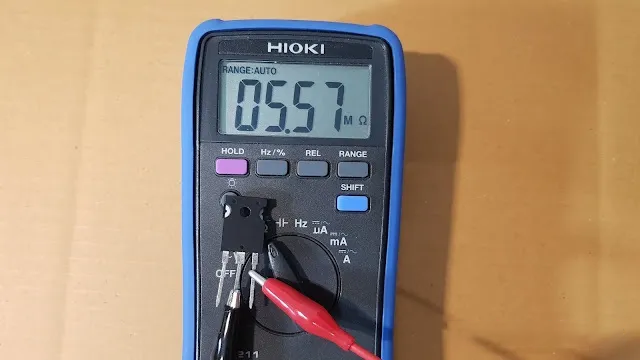 IGBT good or bad test diagram - CE pin test, no diode connected to the CE pin